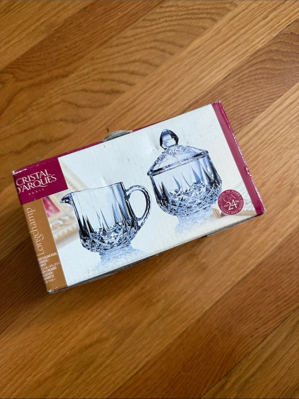 Cristal d'Arques Clear Crystal Creamer and Covered Sugar Set